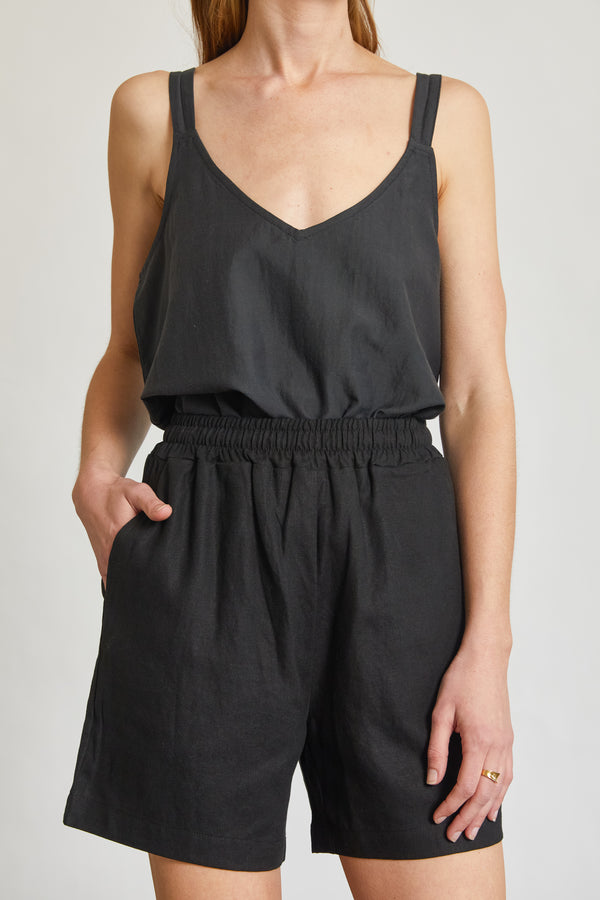 High Waisted Linen Shorts - Almina Concept