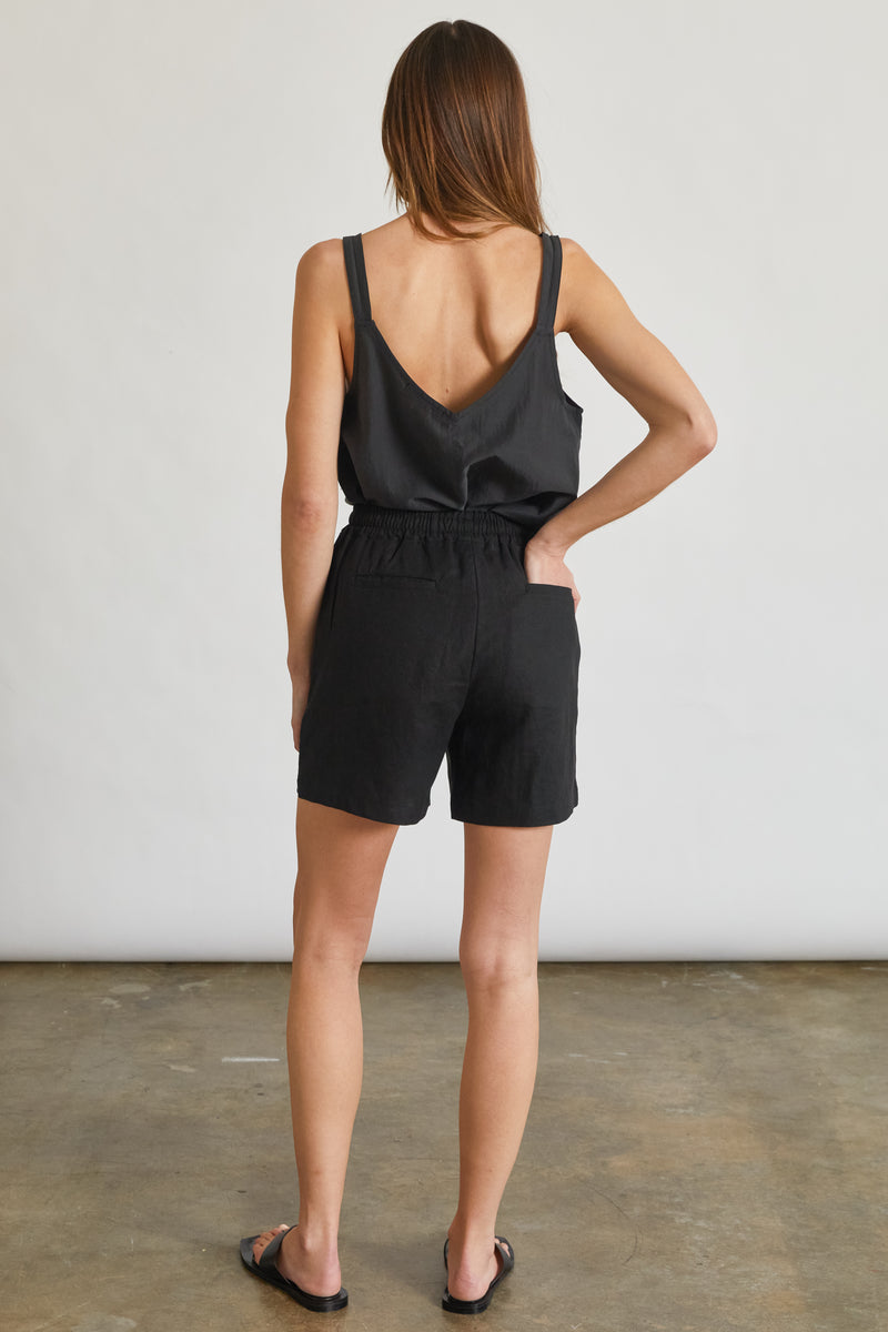 High Waisted Linen Shorts - Almina Concept