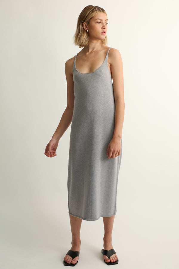 U Neck Knit Dress - Almina Concept
