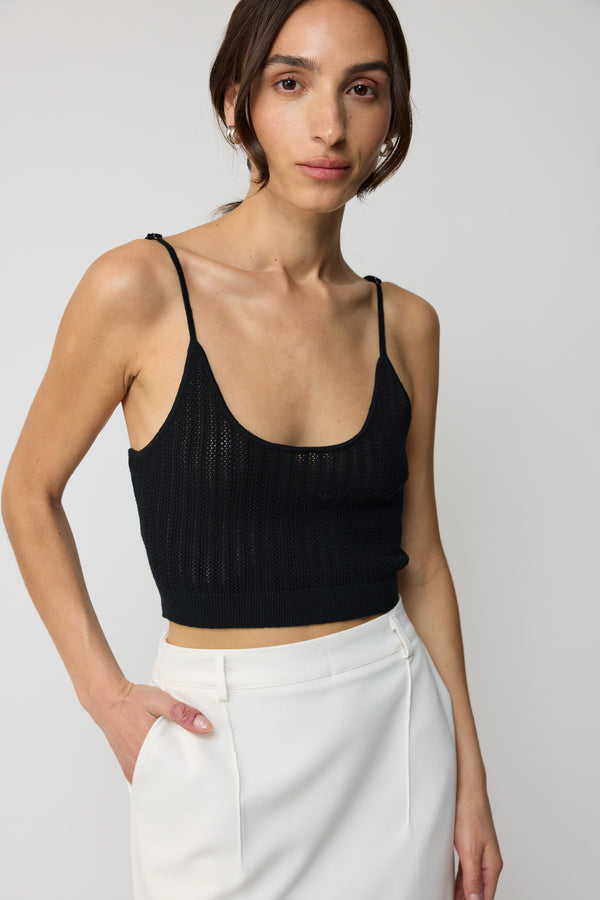 Cropped Knit Cami Top