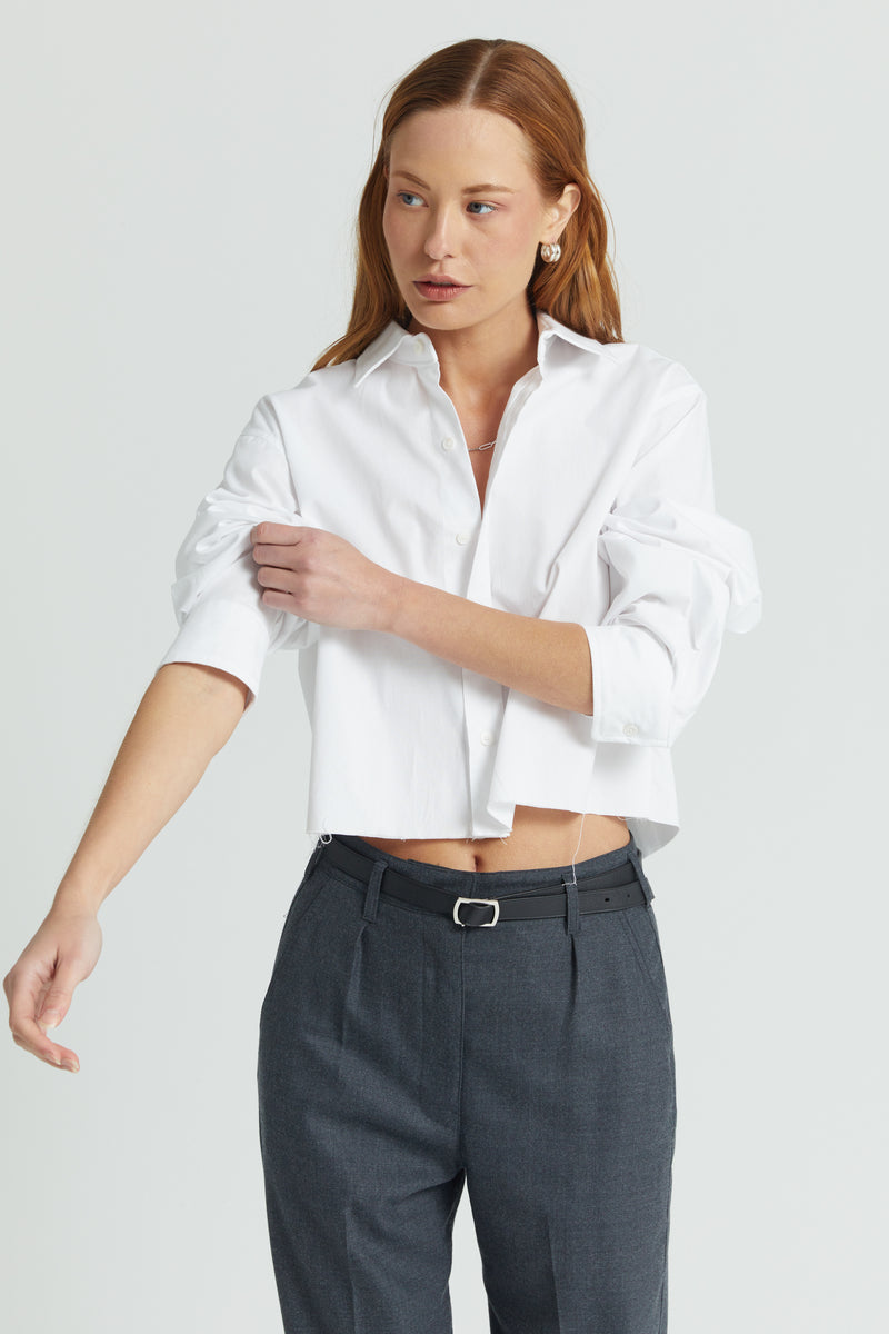 Cropped Long Sleeve Shirt– Almina Concept
