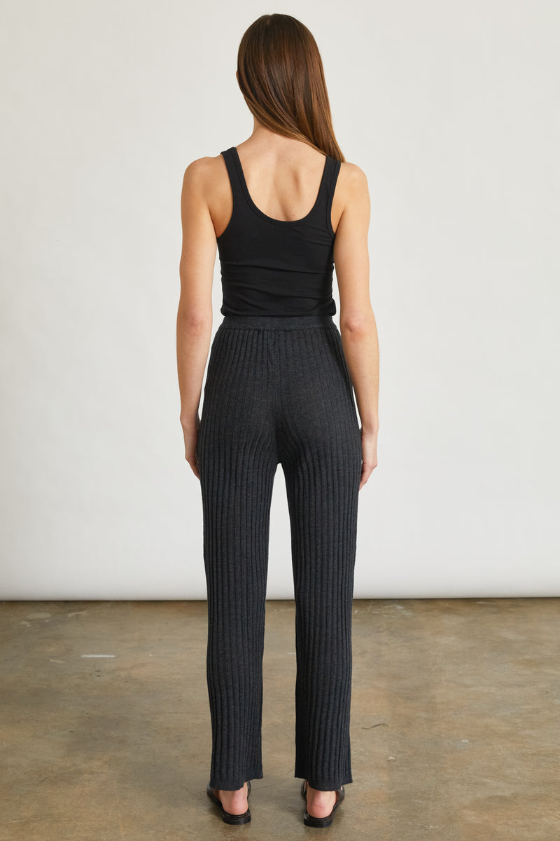 Ribbed Knit Pants - Almina Concept
