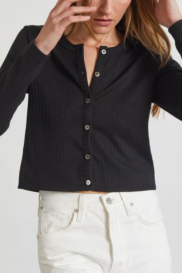 Cropped Long Sleeve Cardigan - Almina Concept 