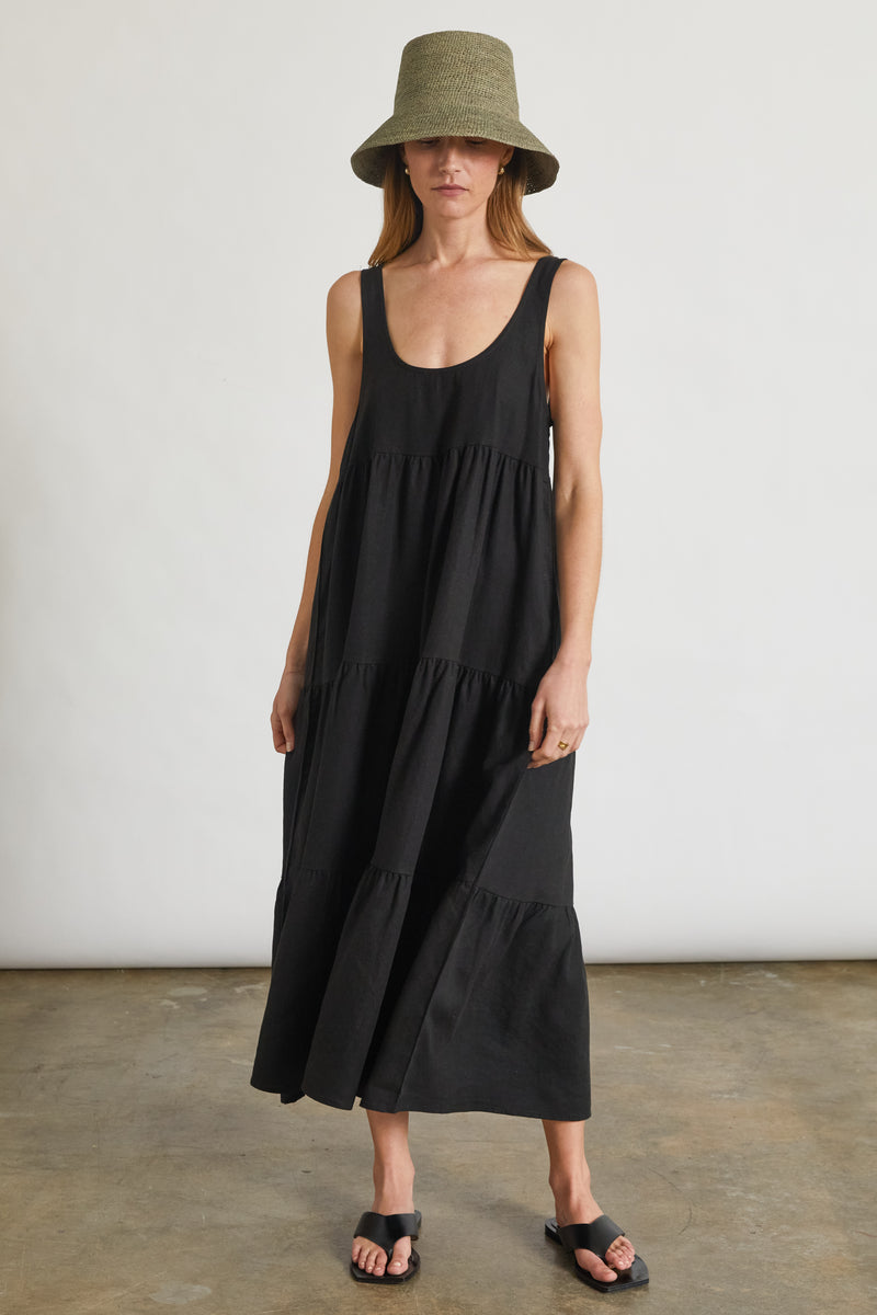 U Neck Midi Length Dress - Almina Concept 