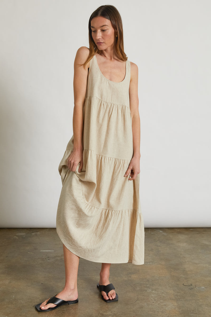 U Neck Midi Length Dress - Almina Concept 