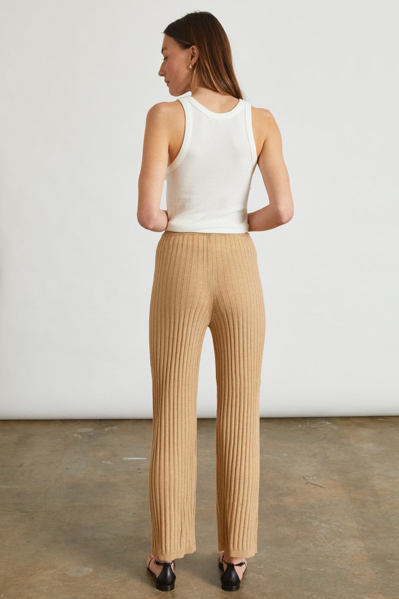 Ribbed Knit Pants - Almina Concept 