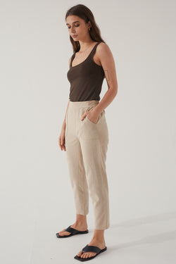 High Waisted Linen Pant - Almina Concept 