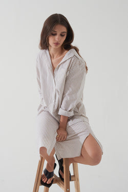 Stripe Shirt Dress - Almina Concept 