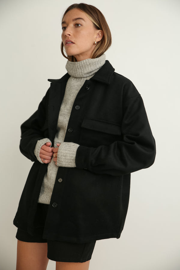 Wool Shirt Jacket - Almina Concept 