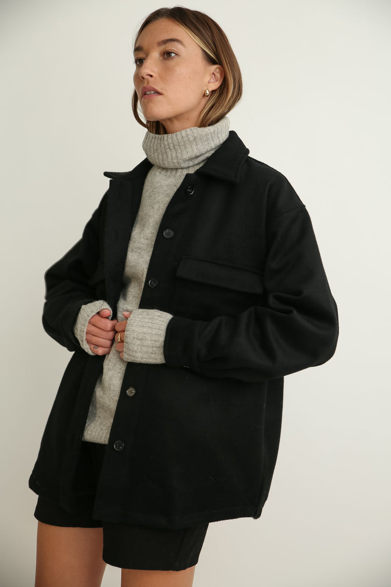 Wool Shirt Jacket - Almina Concept 