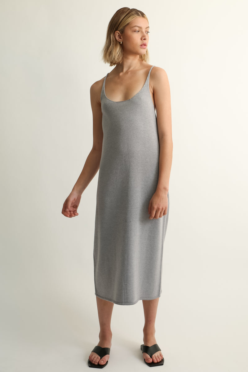 U Neck Knit Dress - Almina Concept 