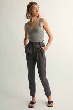 High Waisted Tencel Trousers - Almina Concept 