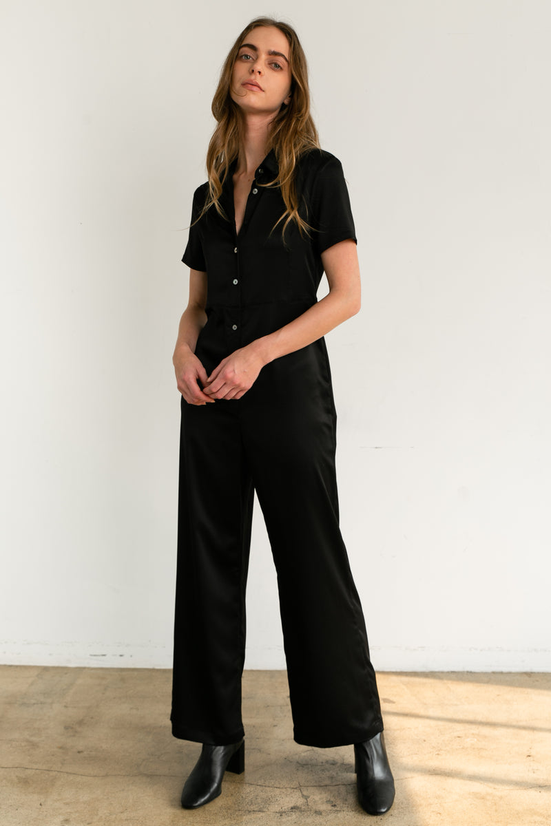 Slim Fit Autumn Short Sleeve Jumpsuit Womens For Women Short Sleeve Rompers  With V Neck, Black Color, Pocket Square Perfect For Home Ropa Mujer T200702  From Luo03, $25.49 | DHgate.Com