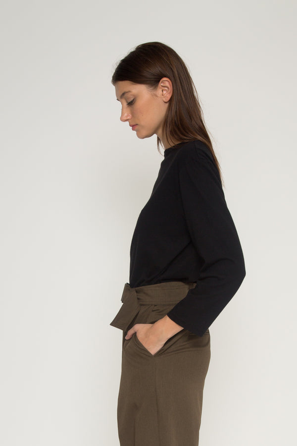 Relaxed Boatneck Long Sleeve Top - Almina Concept 